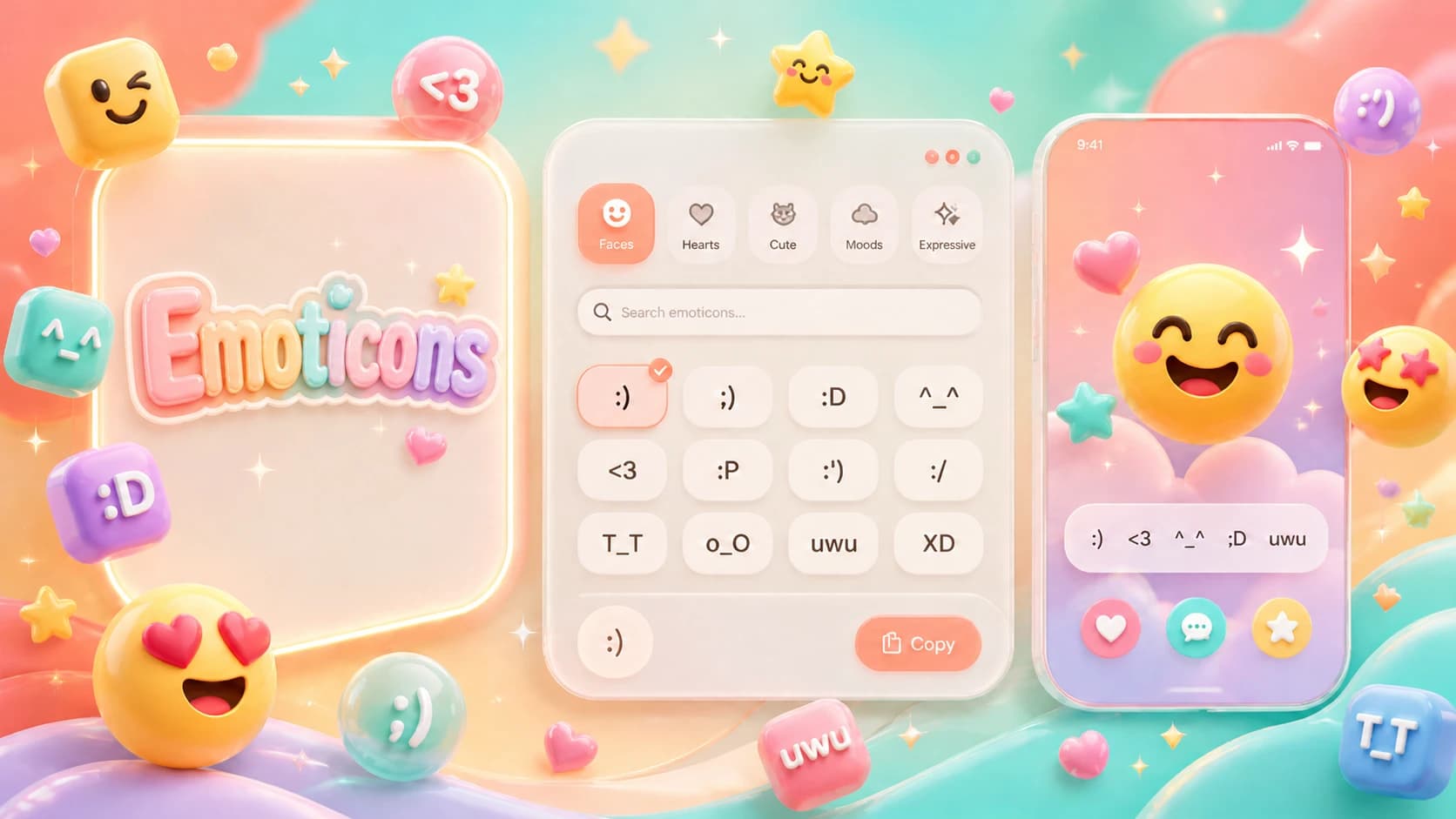Emoticons and reaction faces preview image