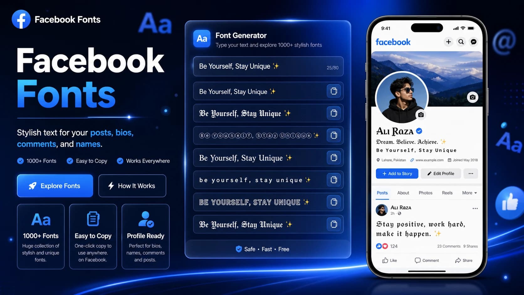 Facebook Fonts preview image