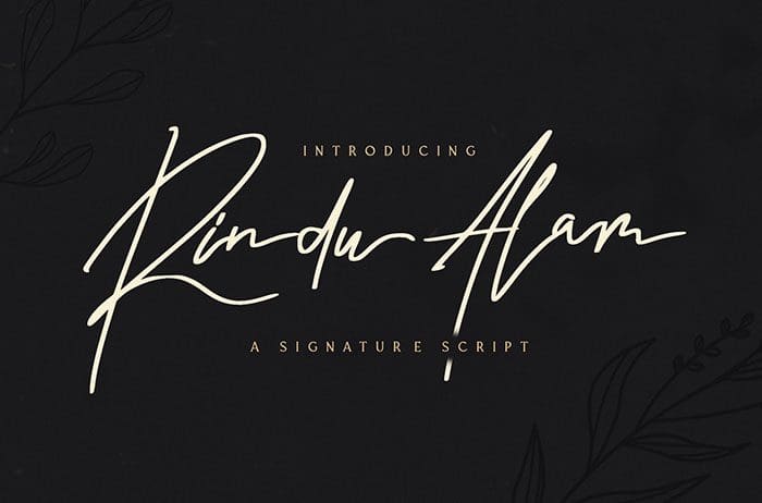 Rindu Alam Signature Font