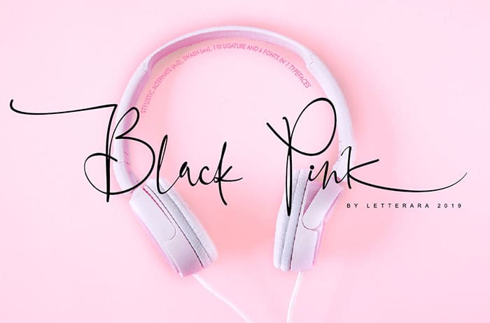 Black Pink Handwritten Font