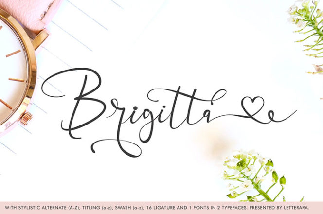 Free Brigitta Handwritten Font