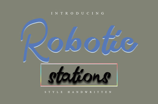 Robotic Stations Handwritten Font