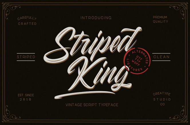 Striped King Vintage Font
