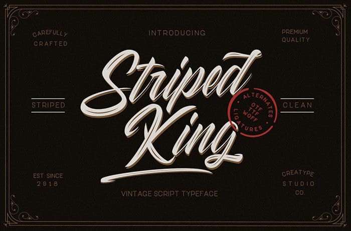 Striped King Vintage Font
