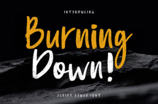 Burning Down Brush Font