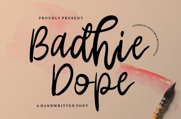 Badhie Dope Handwritten Font