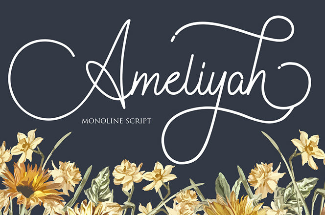 Ameliyah Monoline Script Font