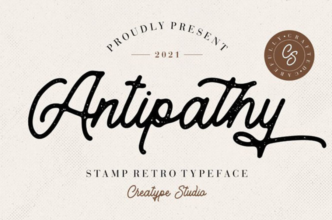 Antipathy Stamp Retro Font