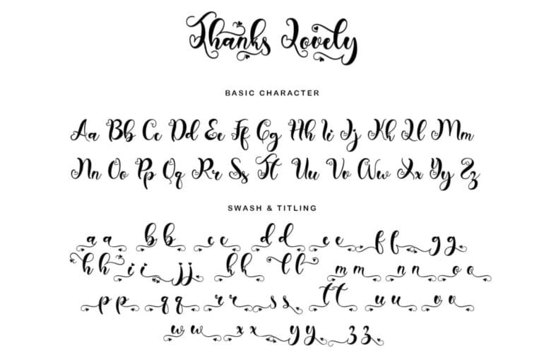 Thanks Lovely Font 2