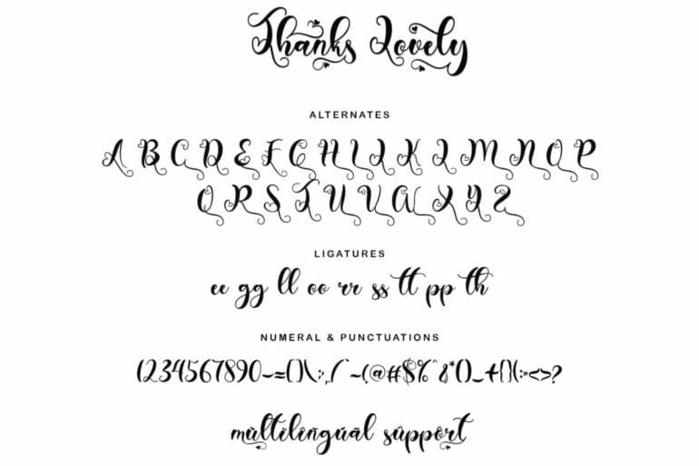 Thanks Lovely Font 3