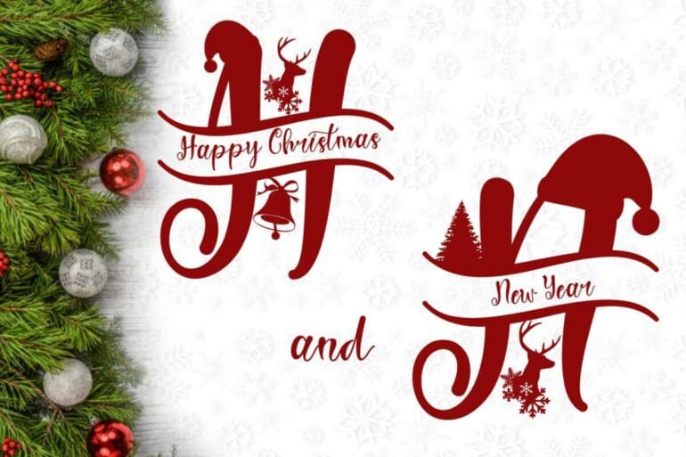 Sweet Christmas Monogram Font 4